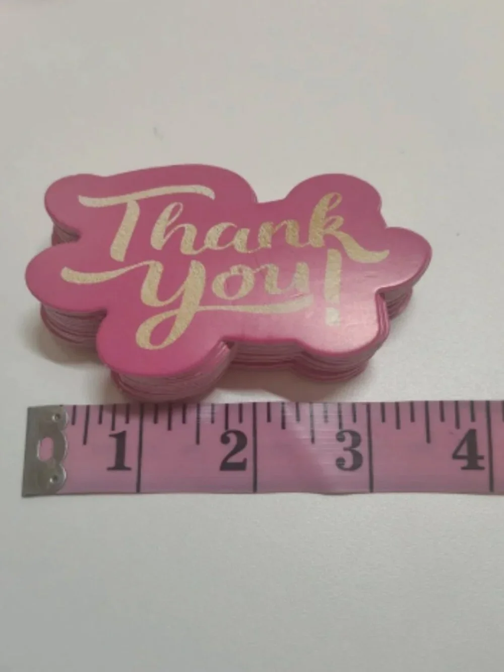 49 Hot Pink and Gold Thank You Cards and Stickers